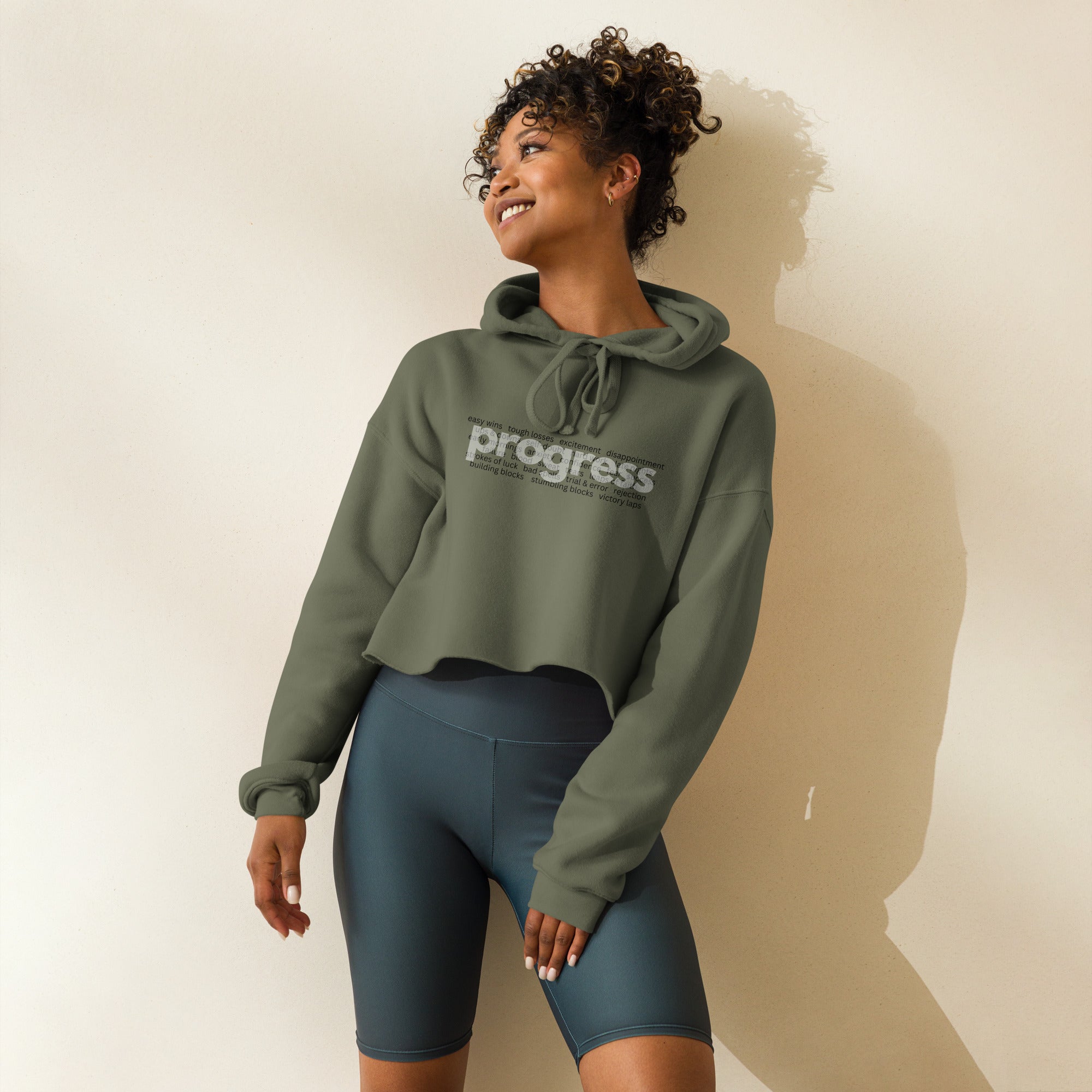 Military Green Crop BQA high quality Namaste Hoodie